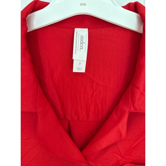 Auden size XL Satin Notch collar Nightgown Red New - Picture 3 of 5